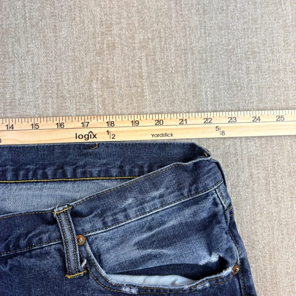 Polo Ralph Lauren Mens Hampton Relaxed Straigh Distressed Blue Jeans 44x30
